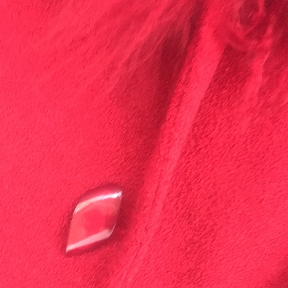 Elegant Mongolian Lamb Fur-Trimmed Women's Coat Christmas Red Medium - Picture 4 of 5